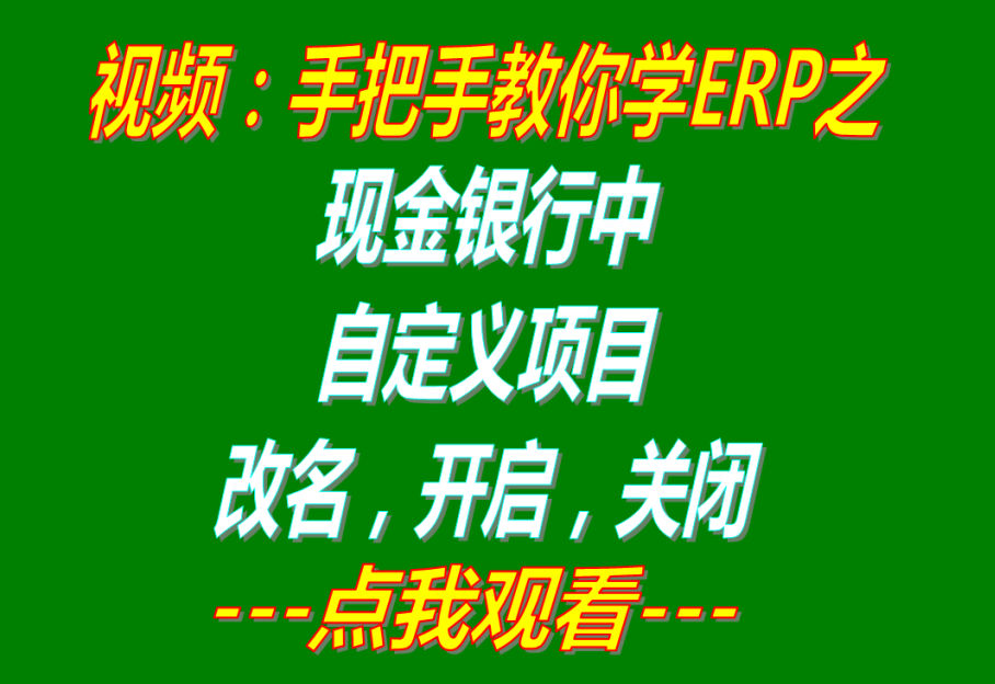 記公司內(nèi)賬帳用的現(xiàn)金銀行財務支出收入等自定義項目的關(guān)閉開啟與名稱修改