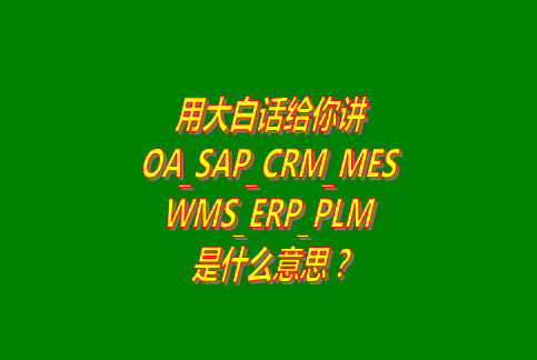 用大白話講_OA_SAP_CRM_MES_WMS_ERP_PLM 系統(tǒng)軟件是什么意思啊